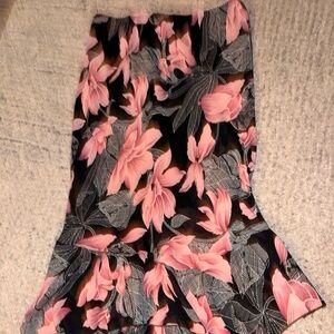Floral Black and Pink Skirt